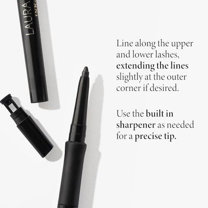 LAURA GELLER NEW YORK INKcredible Gel Eyeliner - Blackbird - Waterproof Smudge-proof Eyeliner Pencil - Built in Sharpener