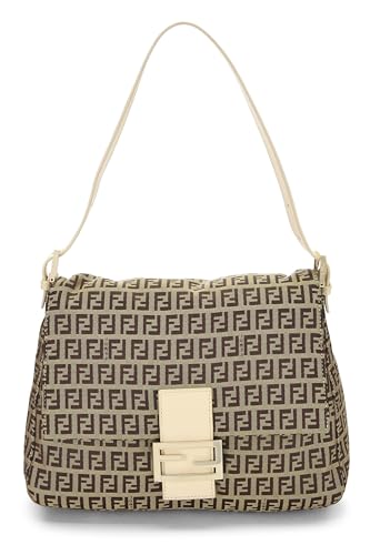 Fendi, Pre-Loved White Zucchino Canvas Mama, White