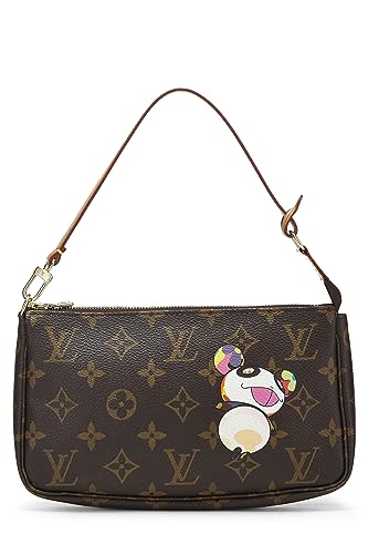 Louis Vuitton, Pre-Loved Takashi Murakami x Louis Vuitton Monogram Canvas Panda Pochette Accessoires, Brown