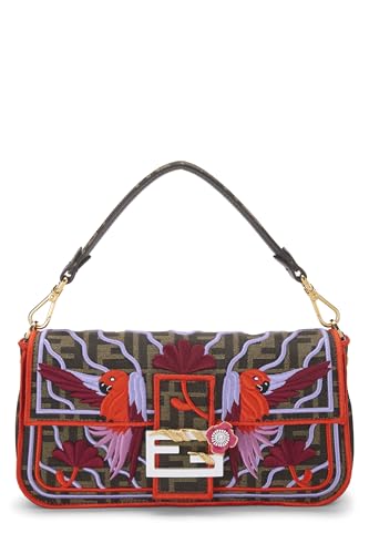 Fendi, sac baguette convertible brodé multicolore d'occasion de taille moyenne, multicolore