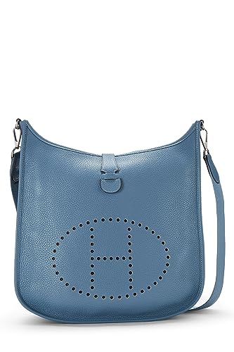 Hermès, Pre-Loved Blue Clemence Evelyne III GM, Blue