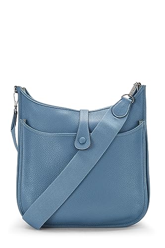 Hermès, Pre-Loved Blue Clemence Evelyne III GM, Blue