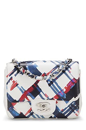 Chanel, Mini sac à rabat carré en cuir de veau multicolore d'occasion, multicolore