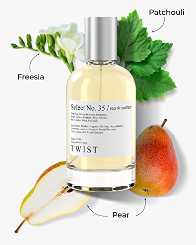 Twist - Select No. 35 - Eau De Parfum Inspired by Jo Malone's English Pear & Freesia, Long-Lasting Perfume For Women, Paraben Free, Vegan, Clean Ingredients, Fragrance - Spray 100 ml | 3.4 fl. oz.