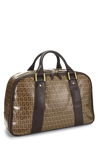 Fendi, Grand sac bowling en toile enduite marron d'occasion, marron