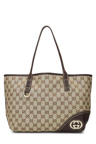 Gucci, Pre-Loved Original GG Canvas Britt Tote, Brown