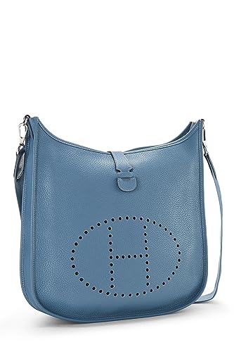 Hermès, Pre-Loved Blue Clemence Evelyne III GM, Blue