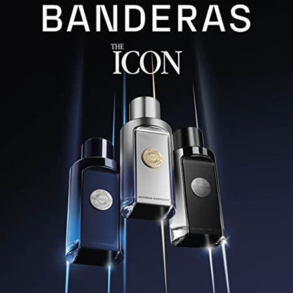 Antonio Banderas The Icon Elixir Eau De Parfum Pour Homme - Longue Durée - Parfum Frais, Élégant Et Sexy - Notes Épicées, Marines Et Boisées - Idéal Pour Les Événements Spéciaux - 3,4 Fl Oz