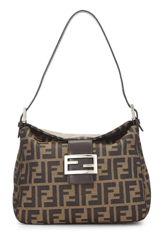 Fendi, sac à bandoulière en toile marron Zucca d'occasion, marron