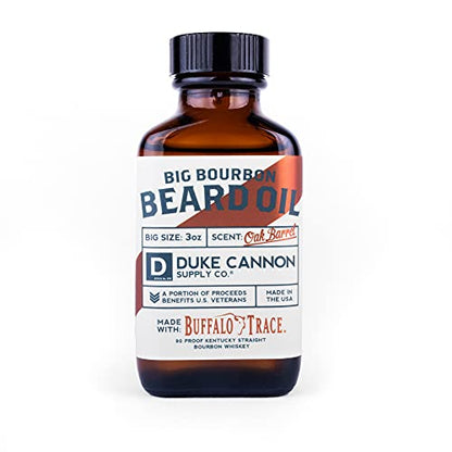 Duke Cannon Supply Co. Big Bourbon Beard Kit pour hommes : baume à barbe et huile à barbe + savon Bourbon, 10 onces