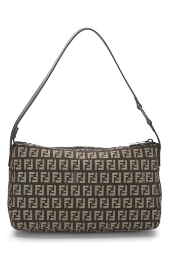 Fendi, sac à bandoulière en toile marron Zucchino d'occasion, marron