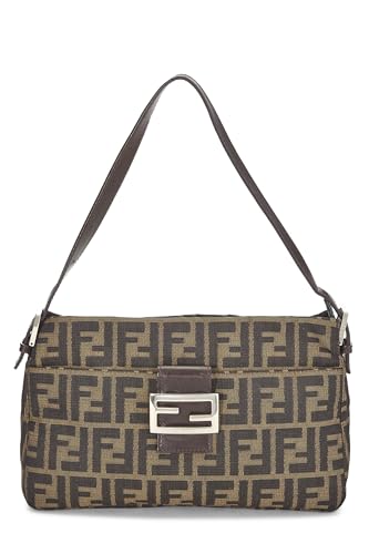 Fendi, Bolso de hombro de lona Zucca marrón Pre-Loved, Marrón