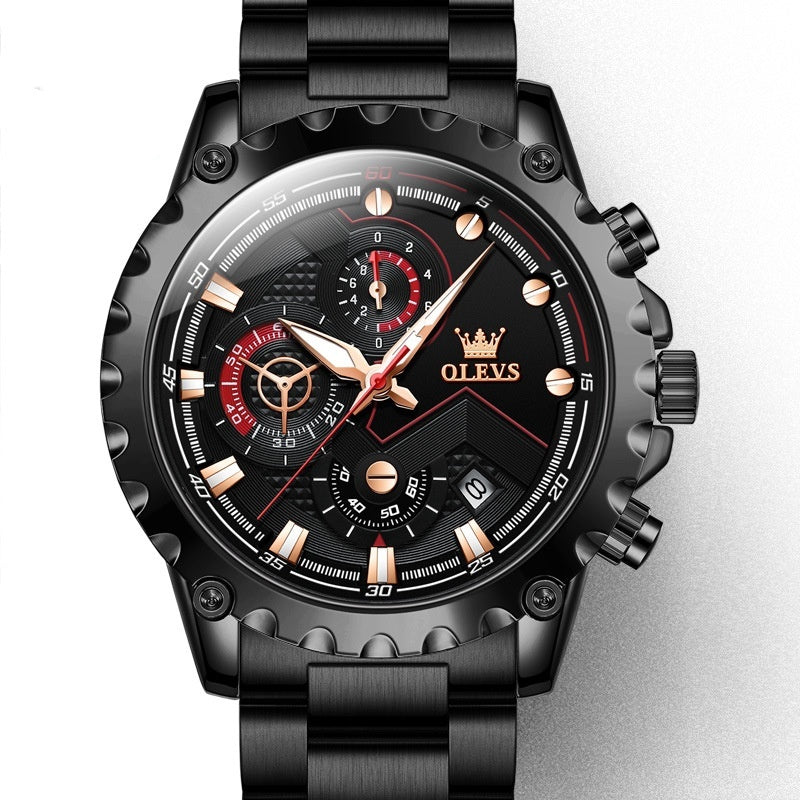 Reloj multifuncional luminoso de esfera grande para hombre