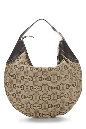 Gucci, sac hobo en toile marron Horsebit d'occasion, marron