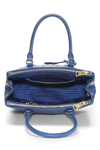 Prada, petit sac fourre-tout exécutif en saffiano bleu d'occasion, bleu