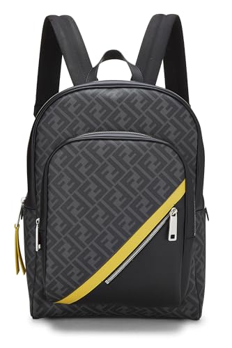 Fendi, Pre-Loved Black Zucca Coated Canvas Backpack, Black