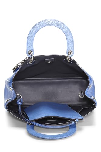 Dior, Pre-Loved Blue Metallic Leather Diorissimo Medium, Blue