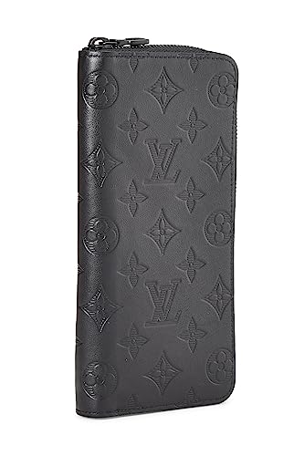 Louis Vuitton, Pre-Loved Black Monogram Shadow Zippy Vertical Wallet, Black