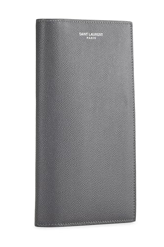 Yves Saint Laurent, Portefeuille Continental Gris Grainé D'occasion, Gris