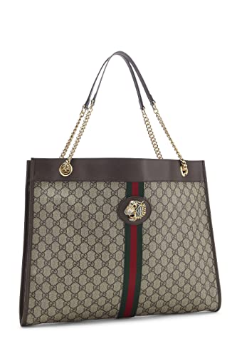 Gucci, Bolso tote Rajah grande con tela Web GG Supreme original marrón Pre-Loved, Marrón