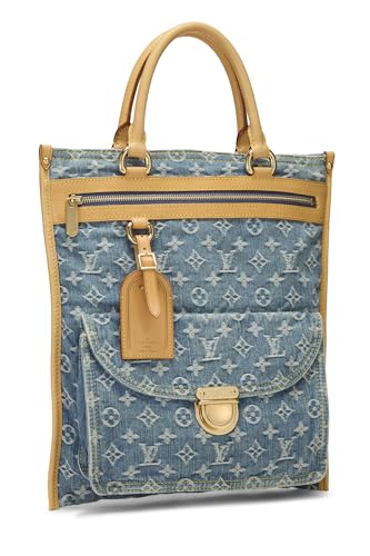 Louis Vuitton, Pre-Loved Blue Monogram Denim Flat Shopper, Blue