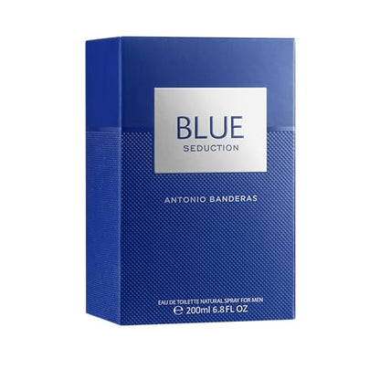 Perfumes Antonio Banderas - Blue Seduction - Eau de toilette para hombre - Larga duración - Fragancia fresca e informal - Ideal para usar durante el día - 6.7 Fl. Oz