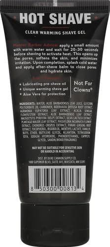 Duke Cannon Hot Shave - Clear Warming Shaving Gel, 2 fl. oz.