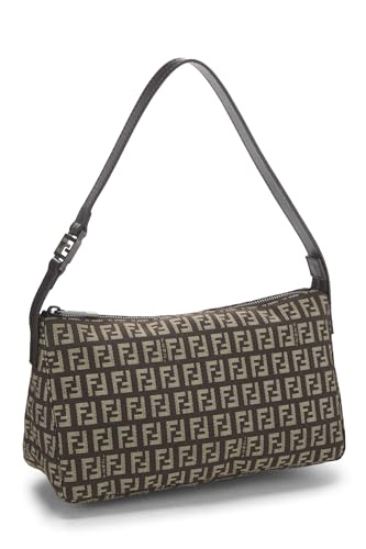 Fendi, Pre-Loved Brown Zucchino Canvas Shoulder Bag, Brown