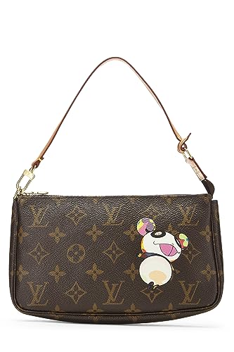 Louis Vuitton, Pre-Loved Takashi Murakami x Louis Vuitton Monogram Canvas Panda Pochette Accessoires, Brown