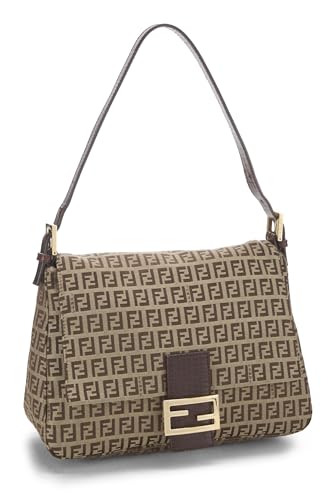 Fendi, Pre-Loved Beige Zucchino Canvas Mama, Brown