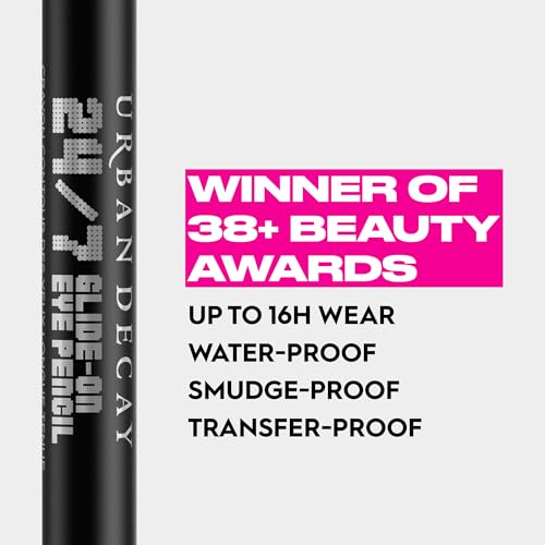 Crayon eye-liner waterproof 24/7 Glide-On d'URBAN DECAY (Perversion - Blackest Black Matte), anti-bavures, anti-transfert, eye-liner coloré longue tenue, vitamine E hydratante, sans cruauté envers les animaux - 0,04 oz