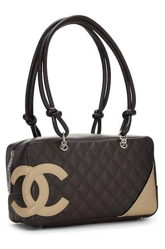 Chanel, Bowler Cambon Ligne en cuir de veau marron d'occasion, marron