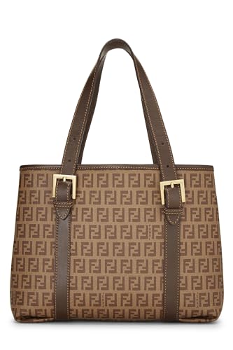 Fendi, Pre-Loved Brown Zucchino Coated Canvas Tote Small, Brown