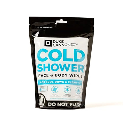 Serviettes rafraîchissantes pour le visage et le corps Duke Cannon Cold Shower - Lot de 15