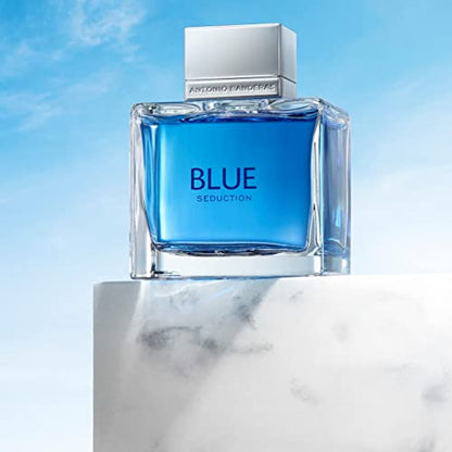 Perfumes Antonio Banderas - Blue Seduction - Eau de toilette para hombre - Larga duración - Fragancia fresca e informal - Ideal para usar durante el día - 6.7 Fl. Oz