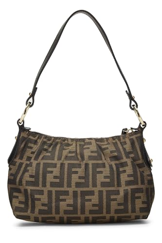 Fendi, Mini sac à bandoulière en toile marron Zucca d'occasion, marron