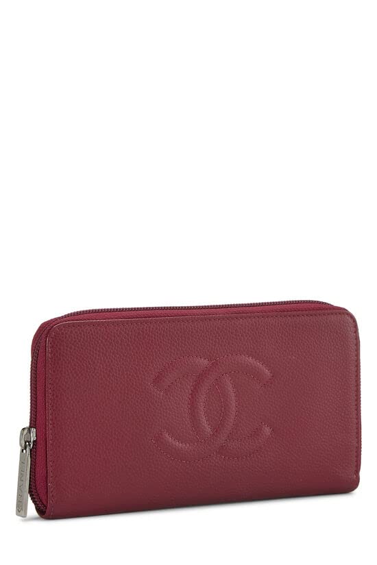 CHANEL, Pre-Loved Berry Caviar Timeless 'CC' Wallet, Pink