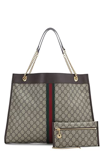 Gucci, Bolso tote Rajah grande con tela Web GG Supreme original marrón Pre-Loved, Marrón