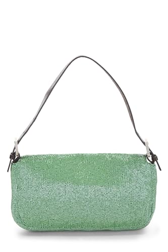 Fendi, Pre-Loved Green Beaded Baguette, Green