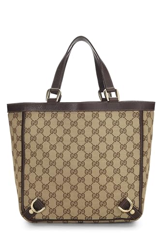 Gucci, sac fourre-tout Abbey en toile GG d'occasion, petit modèle, marron