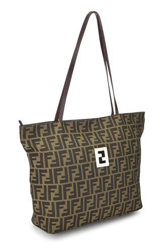 Fendi, Bolso tote de nailon Zucca marrón Pre-Loved, Marrón