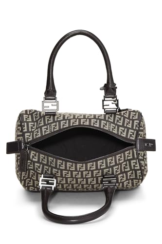 Fendi, sac Forever Boston Small en toile marron zucchino d'occasion, marron