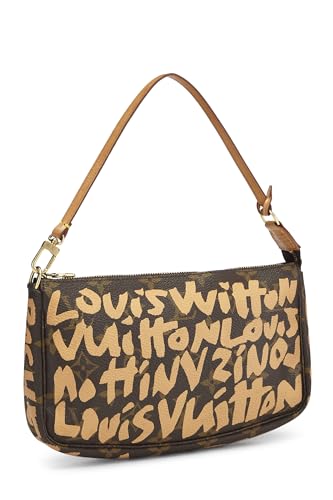 Louis Vuitton, Pre-Loved Stephen Sprouse x Louis Vuitton Beige Monogram Graffiti Pochette Accessoires, Beige