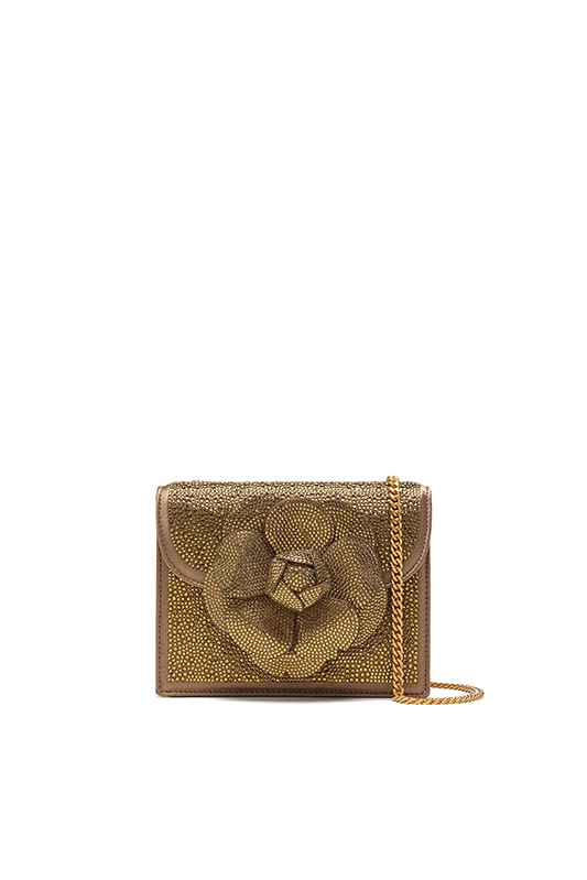 Oscar de la Renta, Pave Crystal Mini TRO Bag, Bronze