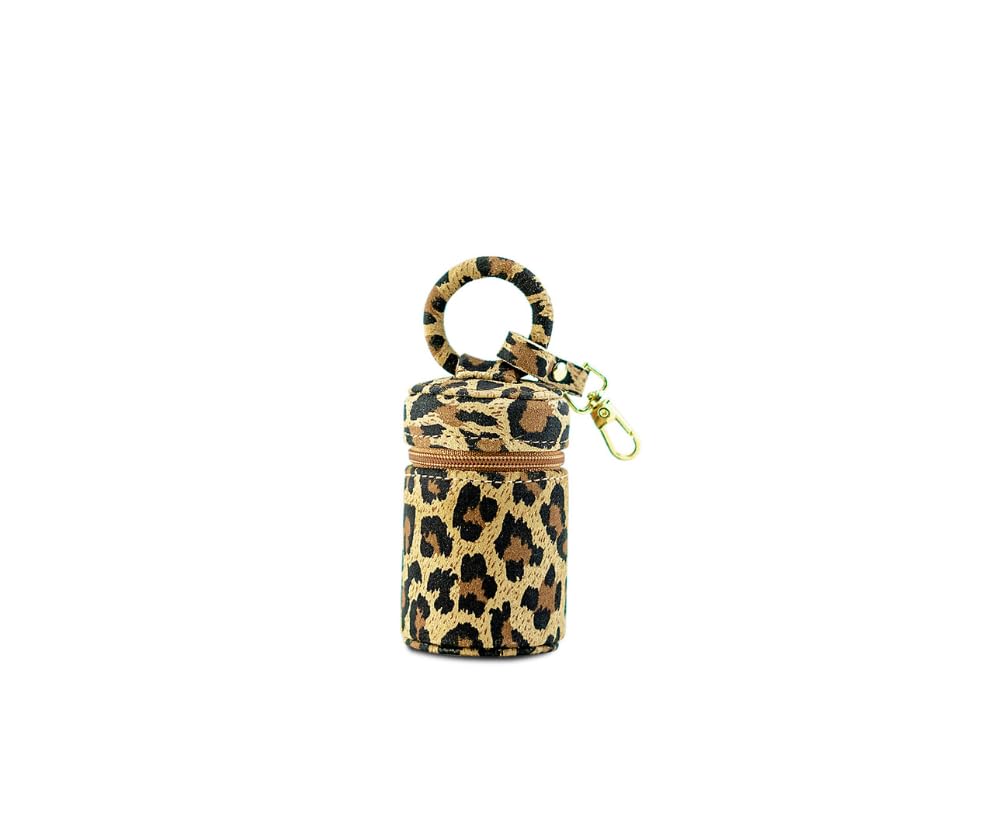 ANIMA IRIS, Leopard Baby Bucket Bag, Micro, Brown and Black