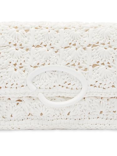 Oscar de la Renta, Hand-Crocheted Raffia O Pochette, Ivory