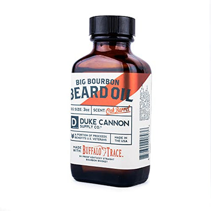 Kit para barba Big Bourbon de Duke Cannon Supply Co. para hombres: bálsamo y aceite para barba + jabón Bourbon, 10 onzas