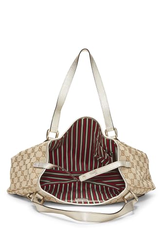 Gucci, Bolso tote de lona GG original dorado Pre-Loved, Dorado