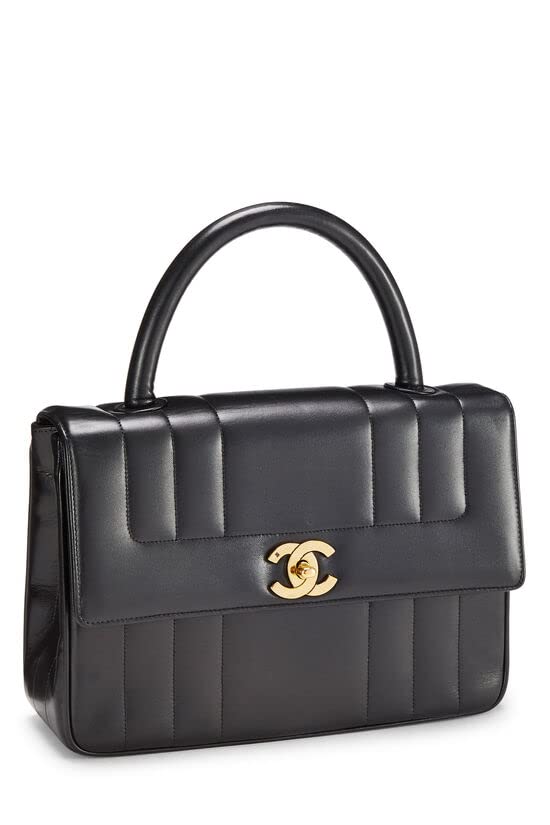 CHANEL, Pre-Loved Black Vertical Lambskin Kelly , Black