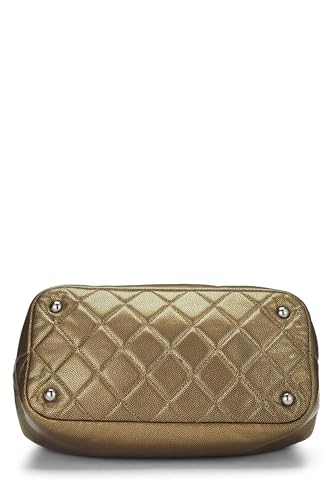 Chanel, sac cabas souple Timeless 'CC' Gold Caviar Medium d'occasion, doré